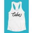 thumbnail image 3 of Cuba Cursive  Tank Women -Image by Shutterstock, Female Large, 3 of 4