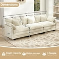thumbnail image 6 of BedLuxury 111.5'' Modular Sectional Sofa, Modern Chenille Deep Seat Cloud Couches for Living Room, Apartment, Office, 3-Seat, Beige, 6 of 9