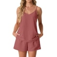 thumbnail image 2 of Cueply 2 Piece Lounge Sets for Women Summer Outfits V Neck Tank Top Matching Shorts Sets with Pockets, 2 of 9