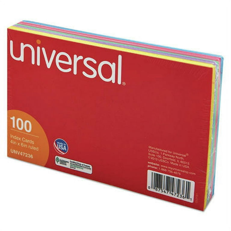 Universal Unv47305 4 in. x 1.33 in. x 6 in. Plastic Poly Index Card Box - Black/Blue (2/Pack)