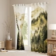 thumbnail image 3 of Manfei Jungle Tree Curtains Pack of 2 (42x84 Each) for Adult, Rustic Farmhouse Curtains Blackout, Yellow Watercolor Artwork Bedroom Curtains, Living Room Curtains Decor, 3 of 6