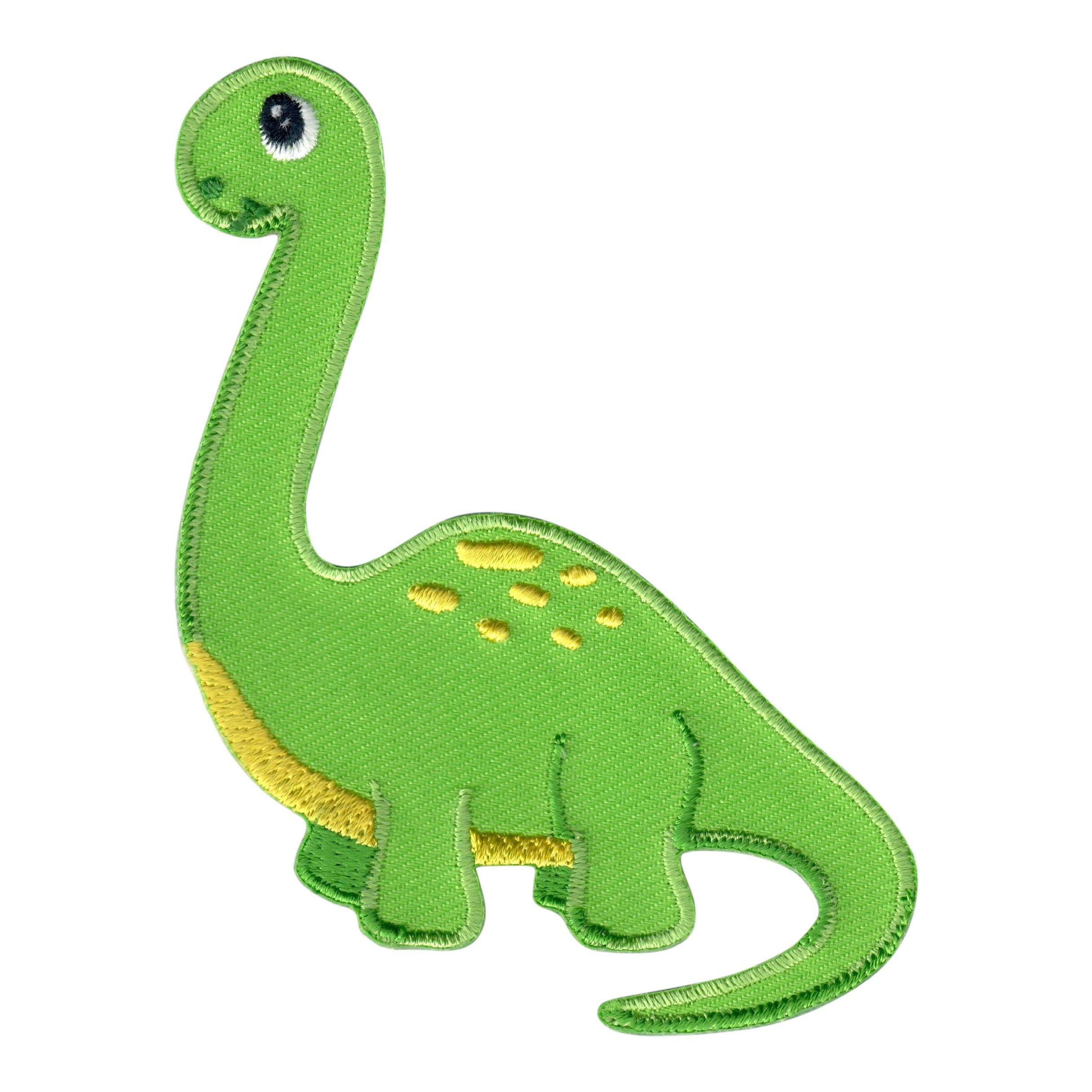 Green Triceratops Jurassic dinosaur lizard kids baby Iron On patch Green Orange 