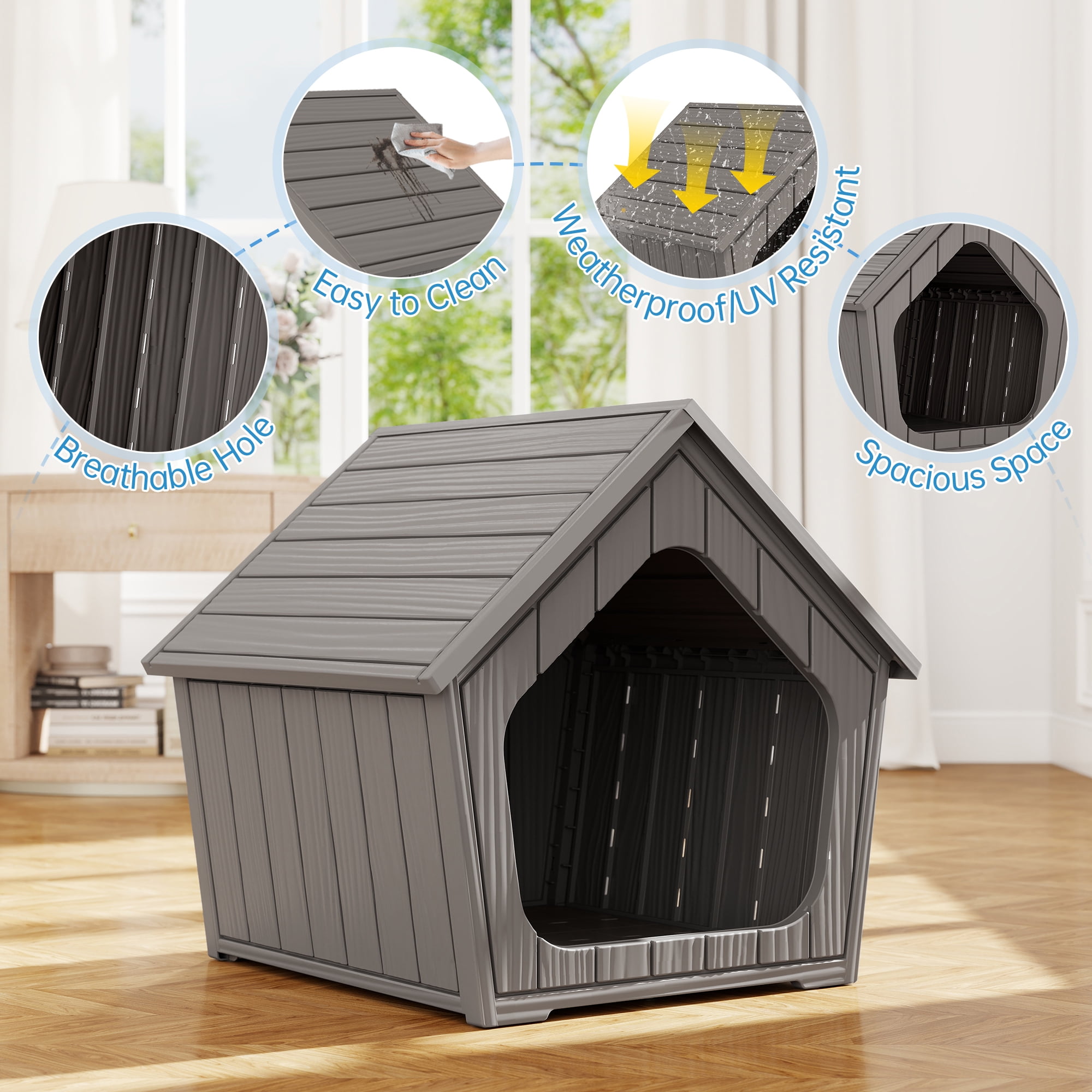 Bifanuo Weatherproof Outdoor Cat House - Insulated Resin Shelter for Indoor & Feral Cats