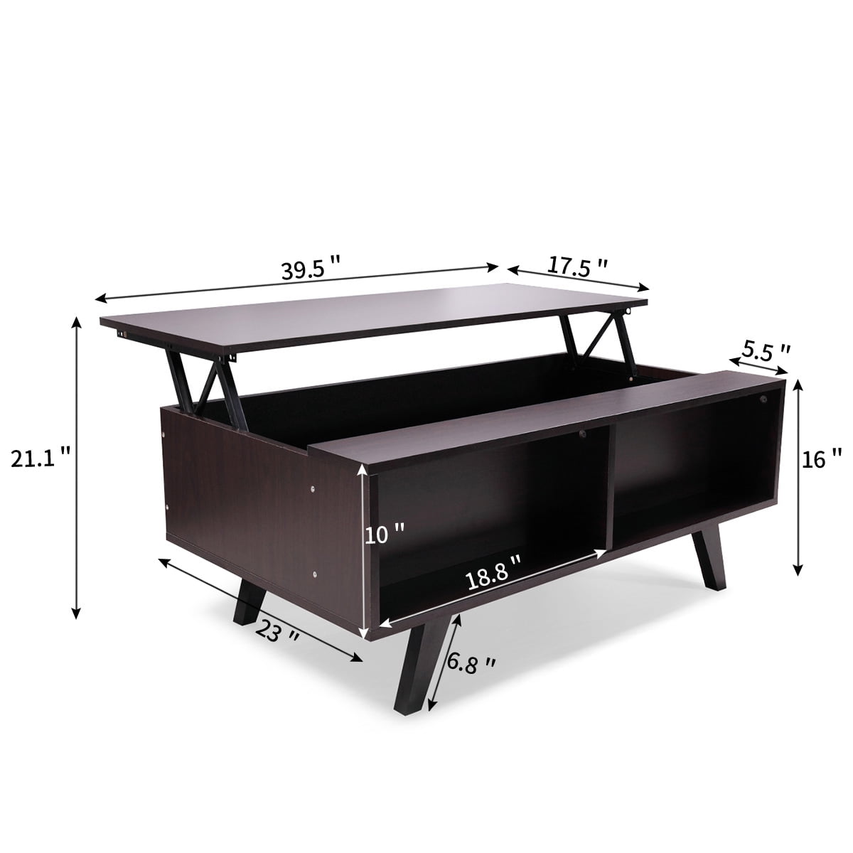 Kepooman Wood Lift Top Coffee Table with Hidden Compartment and Storage Shelves Modern Furniture Kepooman Wood Lift Top Coffee Table with Hidden Compartment and Storage Shelves Modern Furniture