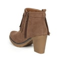 thumbnail image 3 of Nature Breeze CI43 Women Suede Round Toe Fringe Chunky Heel Ankle Boot, 3 of 5