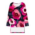 thumbnail image 5 of AOOCHASLIY Trendy Women Tops Women Summer Cropped Sleeves Round Neck Irregular Hem Fashion Printed Tops, 5 of 5