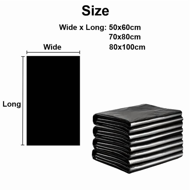 20/50/100PCS Thickened Black Large Capacity Garbage Bags Kitchen Hotel Cleaning Oversized Disposable Trash Bag 80x100cm 100PCS