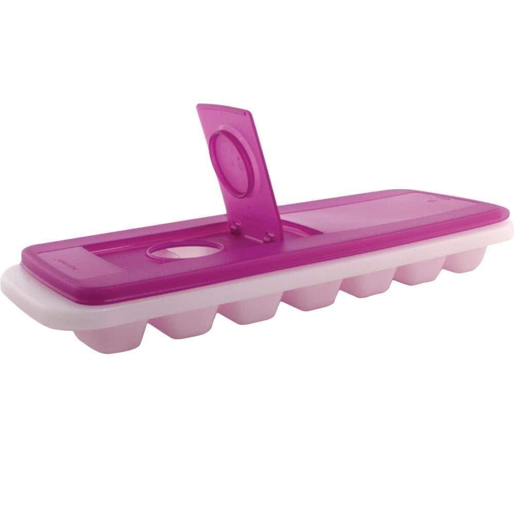 Pure & Fresh Covered Ice Cube Tray in Purple, BPA free, Leak proof By