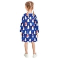 thumbnail image 3 of Girls' long-sleeved dress Scarf Snowman Girls' A-line dress with ribbed cuffs Soft and comfortable, 3 of 6