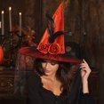 thumbnail image 3 of Witch Hat Halloween Decorations 15 Inch Foldable Rose Mesh Wizard Hat for Halloween Party Carnival Masquerade Holiday Dress Up, 3 of 7