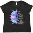 thumbnail image 3 of Inktastic Suicide Prevention Awareness Purple Teal Sunflower Ribbon Women's Plus Size T-Shirt, 3 of 5