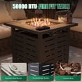 thumbnail image 3 of Clouddwell 28" Propane Gas Fire Pit Table Ceramic Top, 50,000 BTU Square Outdoor Patio Fire Pit Table with Lava Rocks and Removable Lid for Outside Patio Deck/Garden/Backyard, Black, 3 of 9