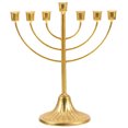 thumbnail image 1 of Candelabro judío de 7 brazos, candelabro de metal, adorno para fiestas, 1 of 8