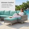 thumbnail image 5 of LAZZO 7-Piece Patio Furniture Set, Outdoor Wicker Conversation Set with Cushions and Coffee Table for Backyard and Porch, Green, 5 of 9