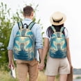 thumbnail image 4 of Disketp Sunshine Cute Winged Cat print Canvas Backpack Lightweight Travel Daypack Student Rucksack Laptop Backpack-Medium, 4 of 5