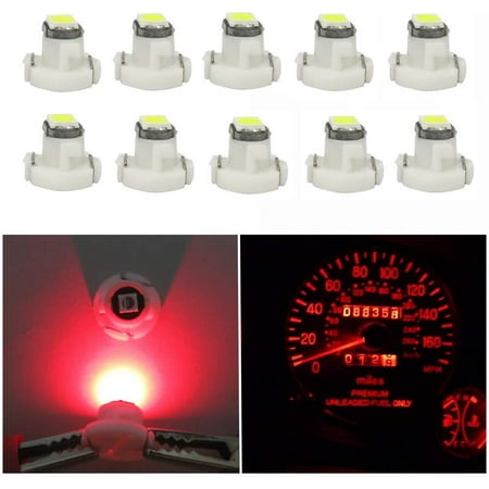 WLJH 10x Red T3 Neo Wedge Led 3030 SMD Chip 8mm Base Led Car Instrument ...