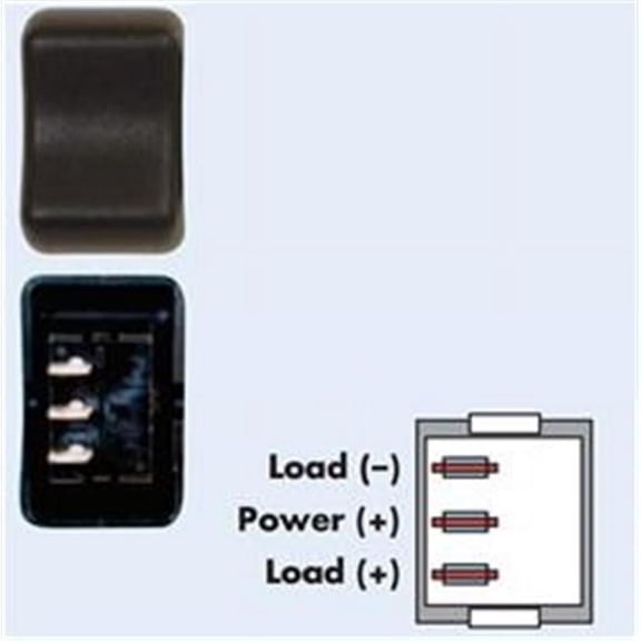 Single Pole Double Throw Rocker On Switch - Black