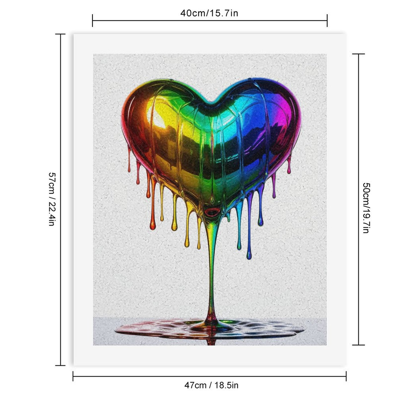 Paint By Numbers Kit for Adults Beginner - DIY Rainbow Heart Dripping Art Sculpture Canvas Painting Kits for Adults, Frameless Paint By Number for Adults for Home Wall Decor 16x20 Inch