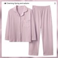 thumbnail image 4 of Conjunto de Pijama de algodón para Mujer, ropa de dormir cómoda, pantalones de manga larga, traje de salón, novedad coreana, primavera y otoño, 4 of 5