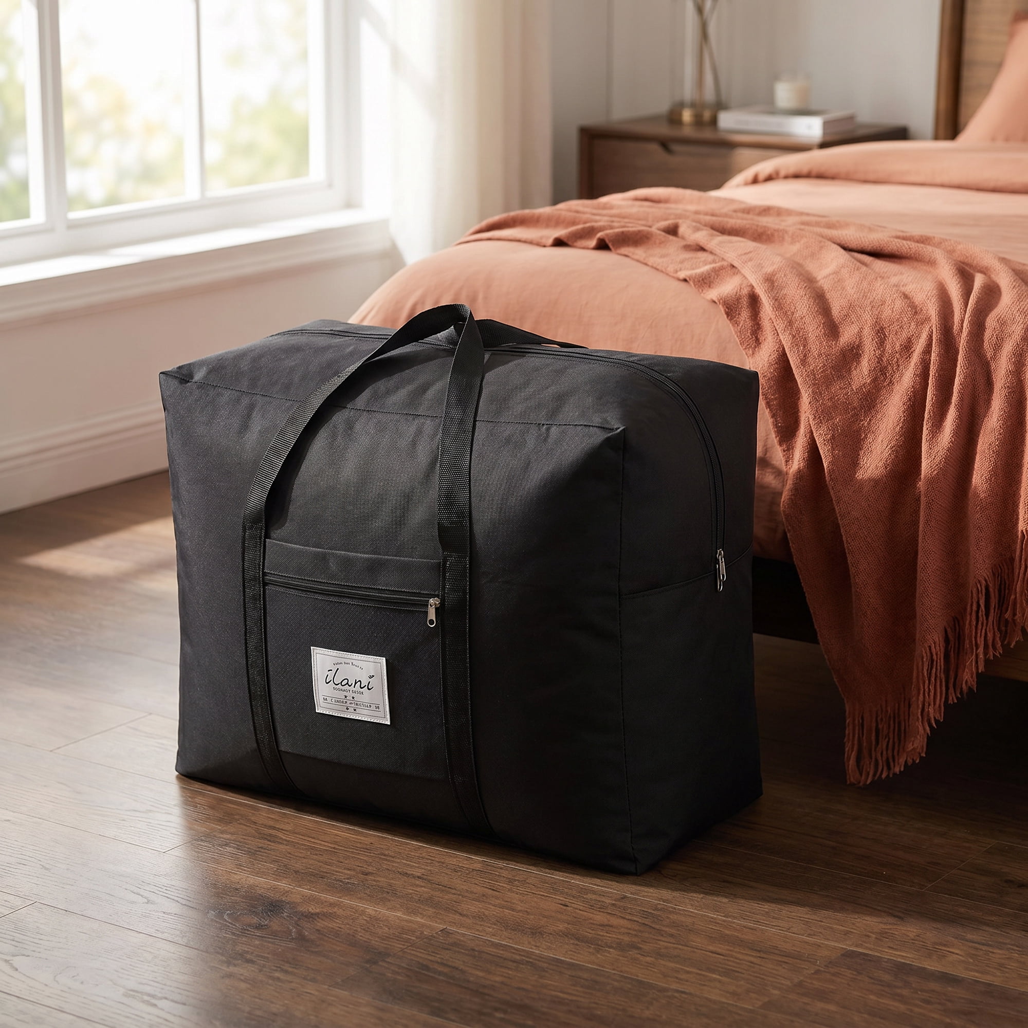 Unique Bargains Extra Large Oxford Travel Storage Bag for Organizing Black 20.1" x 16.1" x 10.2"