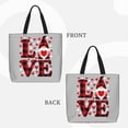 thumbnail image 3 of Vsdgher Buffalo Plaid Love And Gnome print Tote Bag for Women Shoulder Bag with Zipper Large Shoulder Bag Handle Handbag Portable Washable for Travel, Work, 3 of 8