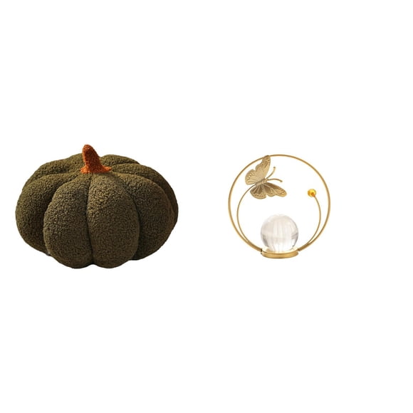 Luzkey Halloween Pumpkin Pillows Toys Throw Pillows Crystal Ball Statues Soft Material Artistic Decoration Suitable for Living Room Bedroom Office Gift