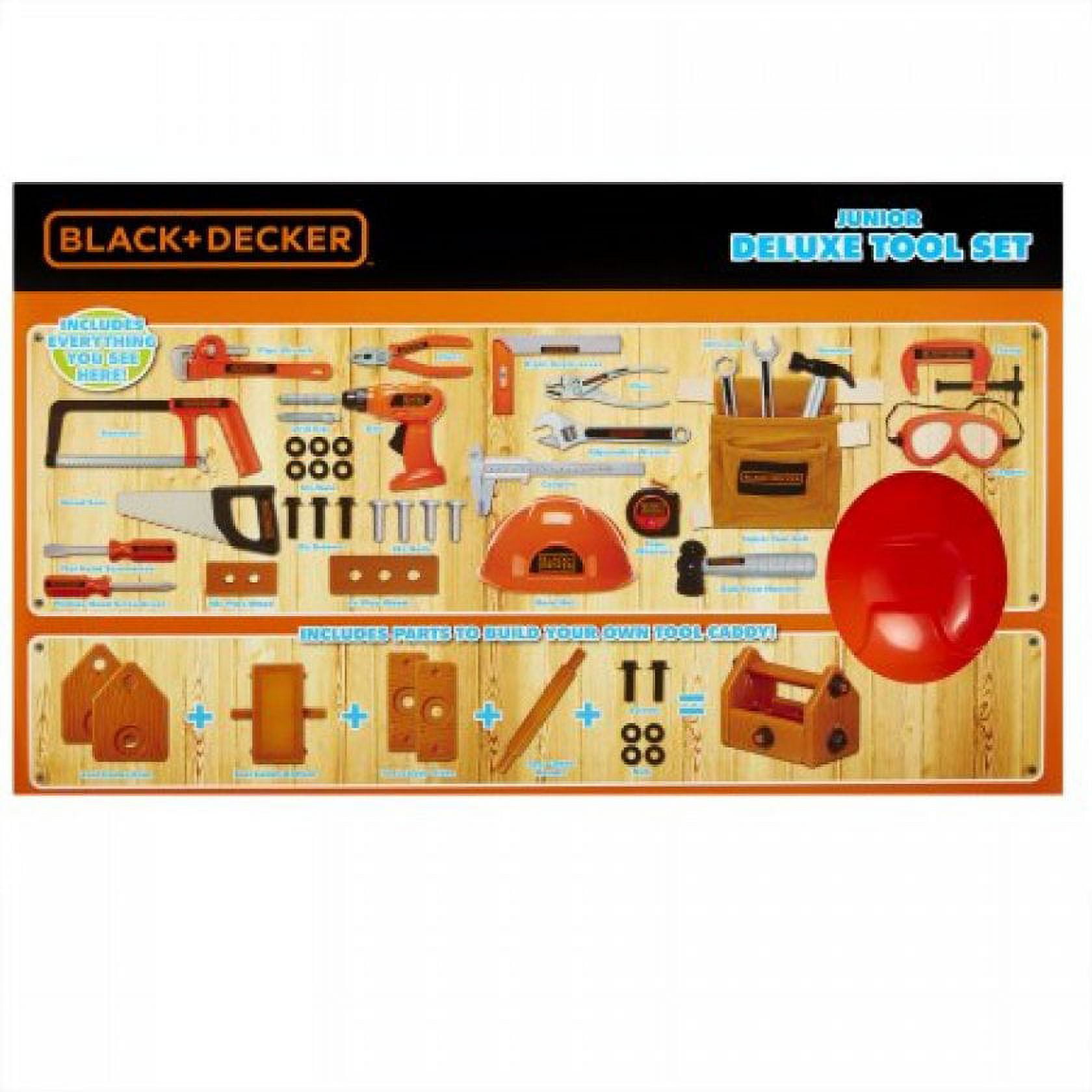 Black & Decker Junior Deluxe Tool Set 85 Tools & Accessories Working Drill  NEW