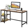 thumbnail image 1 of Gymax Bureau d'Ordinateur 55 Pieds' Table d'Étude Poste de Travail Maison avec Étagère Réglable Rustique, 1 of 10