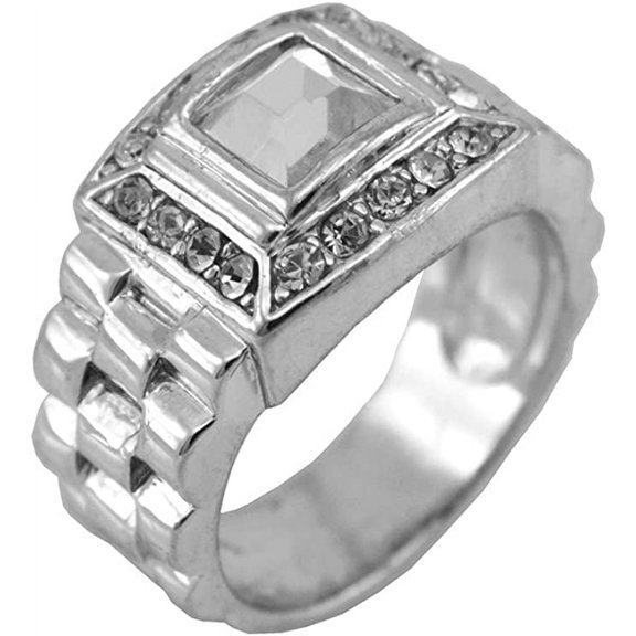 Hip-Hop Silver Tone Embassy Men's Ring size 12