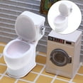 thumbnail image 2 of AUDeals Mini Working Toilet Toy with Realistic Flush Sound, 1:12 Dollhouse Bathroom Furniture Accessories for Realistic Bathroom Scenes & Kids' Interactive Play, 2 of 9