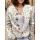 thumbnail image 2 of Jersey tipo cárdigan Akivide para mujer, de punto con estampado floral, parte delantera abierta, 2 of 2
