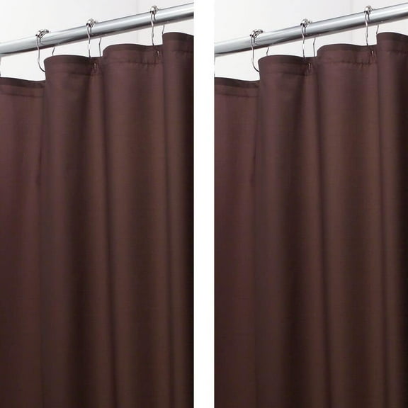 Soft 100% Microfiber Polyester Fabric Shower Curtain - Decorative Embossed Pattern Texture - for Bathroom Showers and Bathtubs - Machine Washable - 72" x 84" , Chocolate Brown