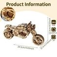 thumbnail image 2 of 3D Wooden Puzzles - Retro Motorcycle Model Kit, Buildable Display Replica with Exhaust Pipe & Spoke Wheels, Unique Christmas Birthday Gift for Adults, 2 of 8