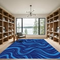 thumbnail image 2 of ODIKA 8x10 Machine Washable Non-Slip Area Rug, Abstract Serpentine Design High Traffic Rug, Blue, 913840, 2 of 7