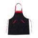 thumbnail image 1 of Delantal de cocina unisex negro con detalles en rojo, duradero, para chef de cafetería, para restaurantes y cocina casera, 1 of 7