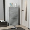 thumbnail image 2 of WIAWG Shoe Cabinet Wood Shoe Rack Storage Cupboard with 3 Tilt-out Doors Gray, 2 of 7