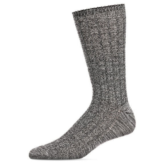 MeMoi Men's Twisted Texture Soft Marled Everyday Boot Sock - Mens - Male, 10-13, Black