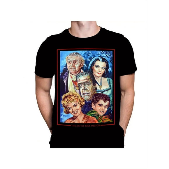 The Munsters TV Show Graphic T-Shirt, 100% Cotton, Crew Neck, Regular Fit, Non-Stretch, Knit Fabric, Boho Style, for Adults,