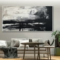 thumbnail image 4 of Black and white abstract painting canvas art, oversized wall art, large canvas art, palette knife art,, home wall decor,(71*142cm)28*56 Inches,Unstretched,Frameless, 4 of 4
