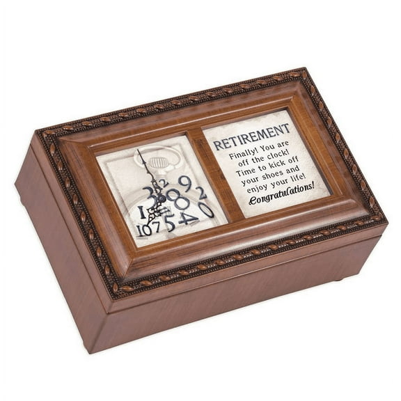 Cottage Garden Retirement Off The Clock Enjoy Woodgrain Petite Music Box Plays What a Wonderful World