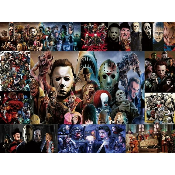 Horror Movie Backdrop Banner Party Supplies Poster Movie Theme Background for Photography Kids Birthday Decorations