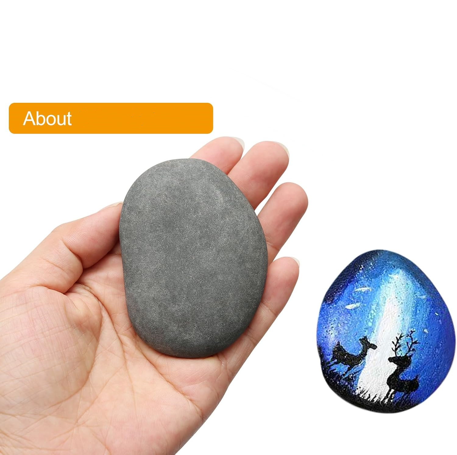 GIXUSIL 10Pcs Rocks for Painting，3-5cm DIY River Rocks for Painting Natural Flat & Smooth Rocks ,Fish Tank Landscape Stone for Painting for Kids & Adult Craft Gift,Gray