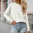 thumbnail image 2 of Sweaters for Women Casual Knit Pullover Oversized Long Sleeve Autumn Outfit Women's Sweater Soft Comfortable Everyday Wear Warm Winter Fall Tops Solid Color Versatile Stretchy, 2 of 5