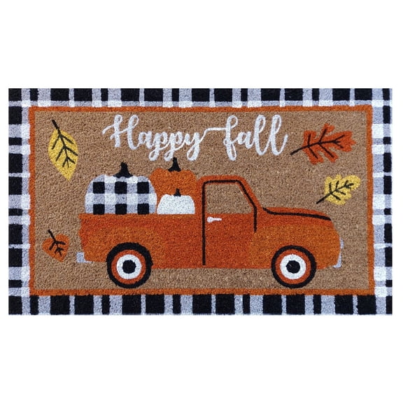 Briarwood Lane Fall Coir Doormat 30x18 Fall Pumpkin Truck For Fall Coir Doormat