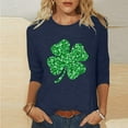 thumbnail image 2 of St Patricks Day Sweatshirt For Women Funny Long Sleeve Hoodies Clover Print Pullover Tops St Pattys Day Shirts, 2 of 4