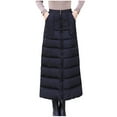 thumbnail image 3 of QATAINLAV Women's Quilted Puffer Long Skirts Fall Winter Warm Down Wrap Skirt Solid Color Full Zipper Snow Skirts with Pockets, Black, M(XL), Mother's Day Gifts, 3 of 9