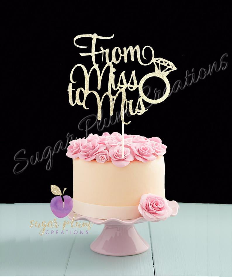 Miss To Mrs Cake Topper Party Decor Paper Party Supplies Vadel Com