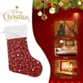 thumbnail image 4 of GZHJMY 1Pack Christmas Stocking , Christmas Snowflake Red Xmas Stockings and Plush Fur Cuff Stockings Fireplace Decorations for Family Holiday Xmas Party Decorations, 4 of 7