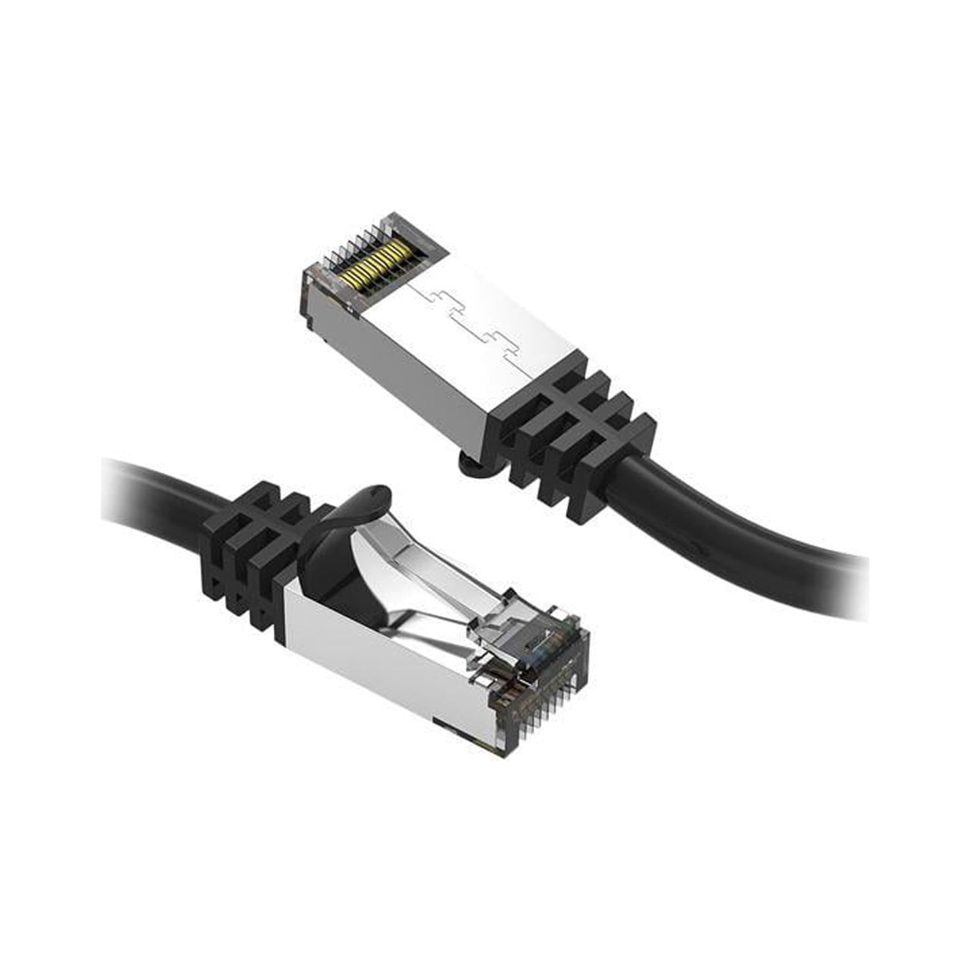 Nippon Labs Cat8 RJ45 3ft Ethernet Patch Internet Network LAN Cable, In/Outdoor, 26AWG, Shielded Latest 40Gbps 2000MHz, Weatherproof S/ftP -in Wall, Outdoor for Gaming/Router/Modem/PC/Switch (Black)