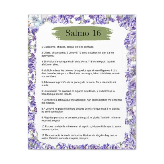 Salmo 16 Impresion De Arte Crist en la Pared Lista Para Colgar in Spanish Ready to Hang Bible Canvas Unframed